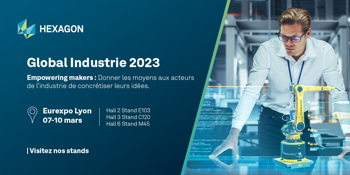 [Hexagon au Global Industrie 2023]
Découvrez les dernières nouveautés en Hardware et Software.
Hexagon permet aux fabricants de surmonter les défis de conception, production
et de contrôle. 
 👉go.ps.hexagonmi.com/l/91962/2023-0…
 #GILYON23 #HexagonMI #empoweringmakers