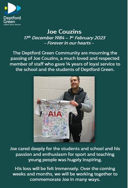 DeptfordGreen's tweet photo. Joe Couzins - Forever in Our Hearts ♥️ https://t.co/LFwqQtUdfP