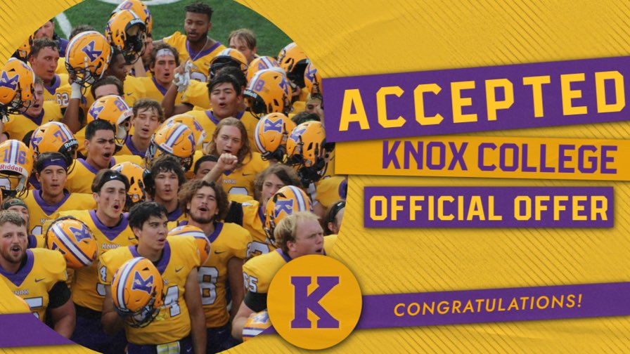 Blessed To Receive An Offer From @FB_KnoxCollege @CoachDomParello @Cats_Recruiting
