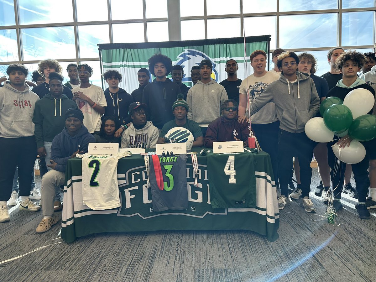 We wish nothing but blue skies and smooth sailing for <a href="/kvngeman4/">Emmanuel Patterson</a> <a href="/TrentonCrosslee/">Trenton Cross-Lee</a> and <a href="/colbykynard/">Cölbÿ✌🏾👣</a>! Congratulations on your college selections and thank you all for all you’ve done for Colonial Forge! We’re excited for your future. <a href="/FairmontStateFB/">Fairmont State Football</a> <a href="/ConcordFootball/">Concord University Football</a> <a href="/RBCStatesmen/">Richard Bland College</a>