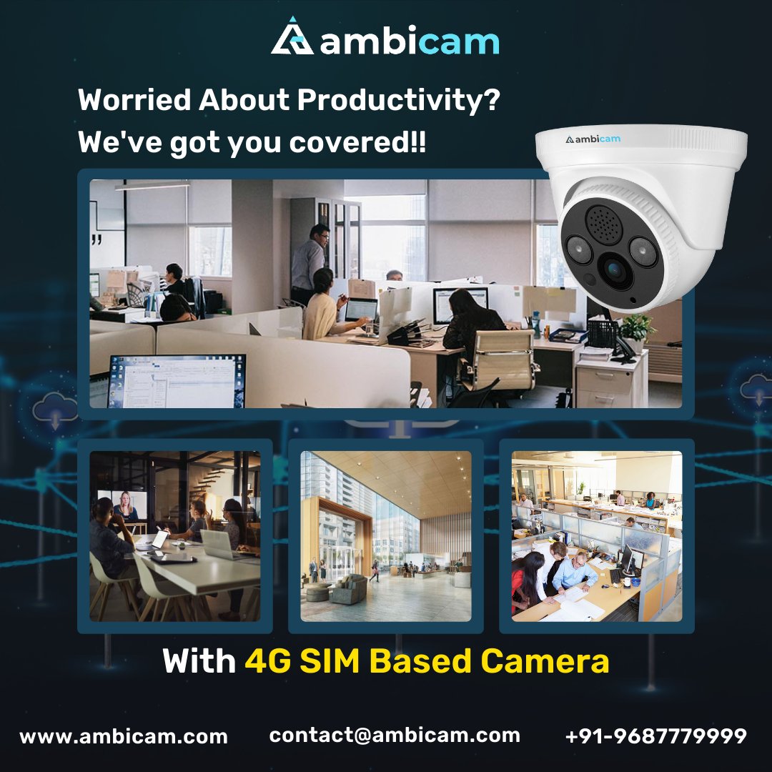 TheAmbicam's tweet photo. With our 4G SIM Based camera you can remotely monitor your employees with our advanced cloud technology CCTV camera.
To Know More Visit https://t.co/c1ETLppDCC
#ambicam #cctvcamera #4gcctvcamera #cloudstorage #security #monitoring #cctv #safety #surveillance https://t.co/LckZtykMGl