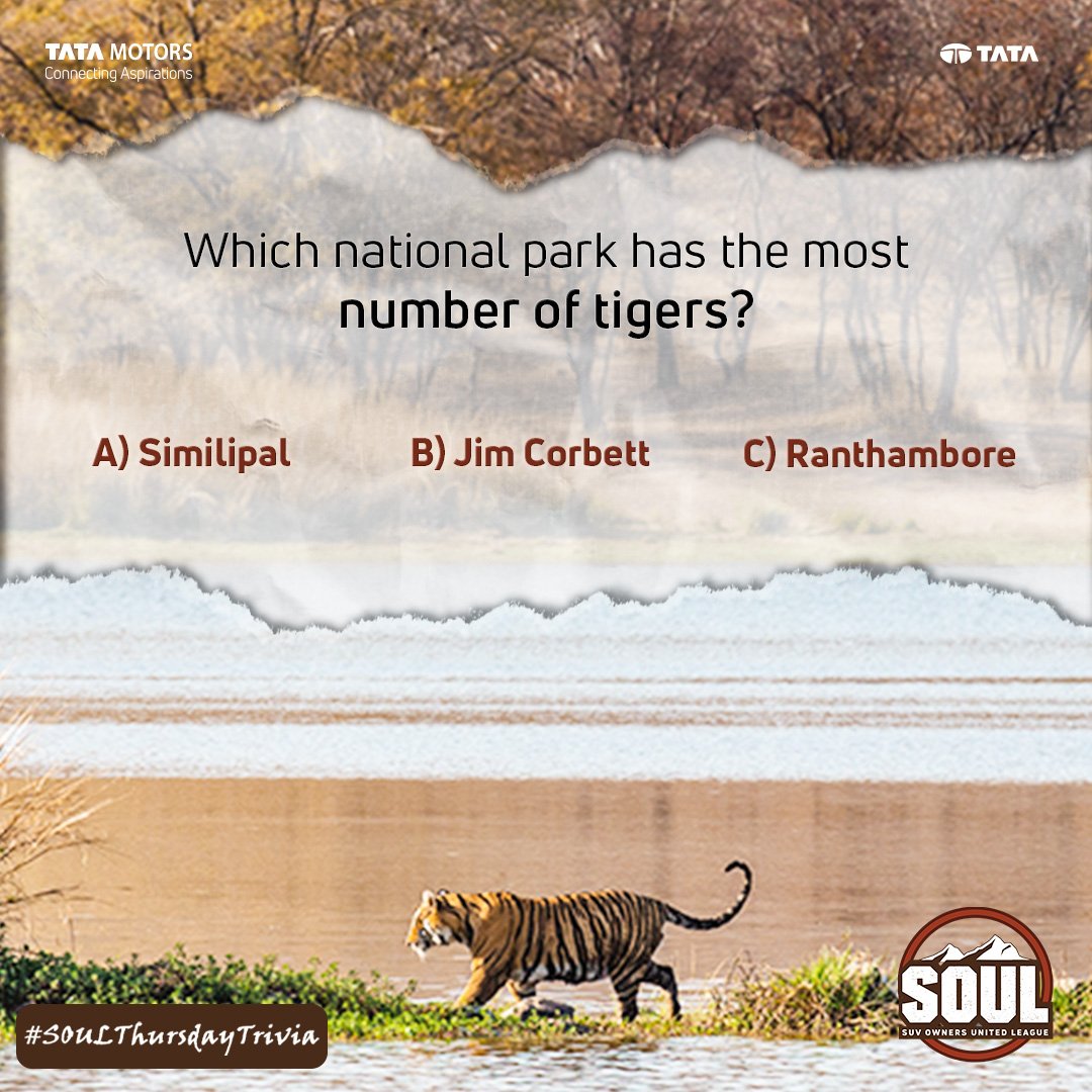 TataMotors_Cars's tweet image. Get set for this week&apos;s #SOULThursdayTrivia!​
​
#ThursdayTrivia #ConnectWithSOUL #TataHarrier #TataSafari #Puzzle #Quiz #TataMotorsPassengerVehicles