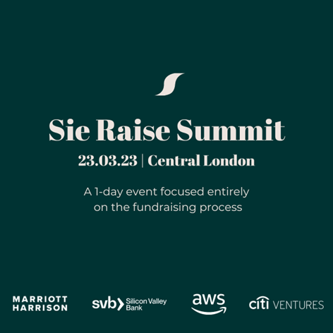 Join us at <a href="/sieventures/">Sie Ventures</a>' Raise Summit, a one-day event for founders! 

Hear from our Head of VC, David Strong, on Cap Tables, Term Sheets, and Equity.

We're proud to partner with Sie to empower female founders with access to capital. 

 sieraisesummit.splashthat.com 

#startup #vc