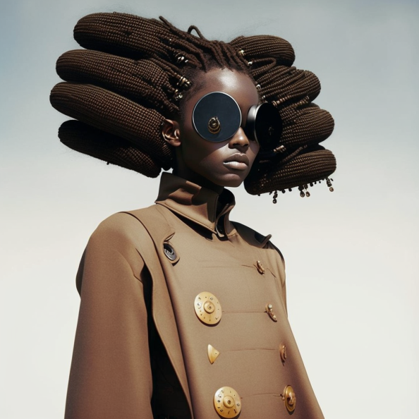 PowerofBlaque's tweet photo. Meet Rayna (#001), a young trendsetter from the "Power of Blaque" NFT collection. With her stunning braids, sophisticated glasses, &amp; elegant trench coat dress, she embodies the future of fashion in the community. Grab her now at 0.111 ETH! #BlackHistoryMonth #PowerofBlaque #NFTs https://t.co/3BboahzOkP