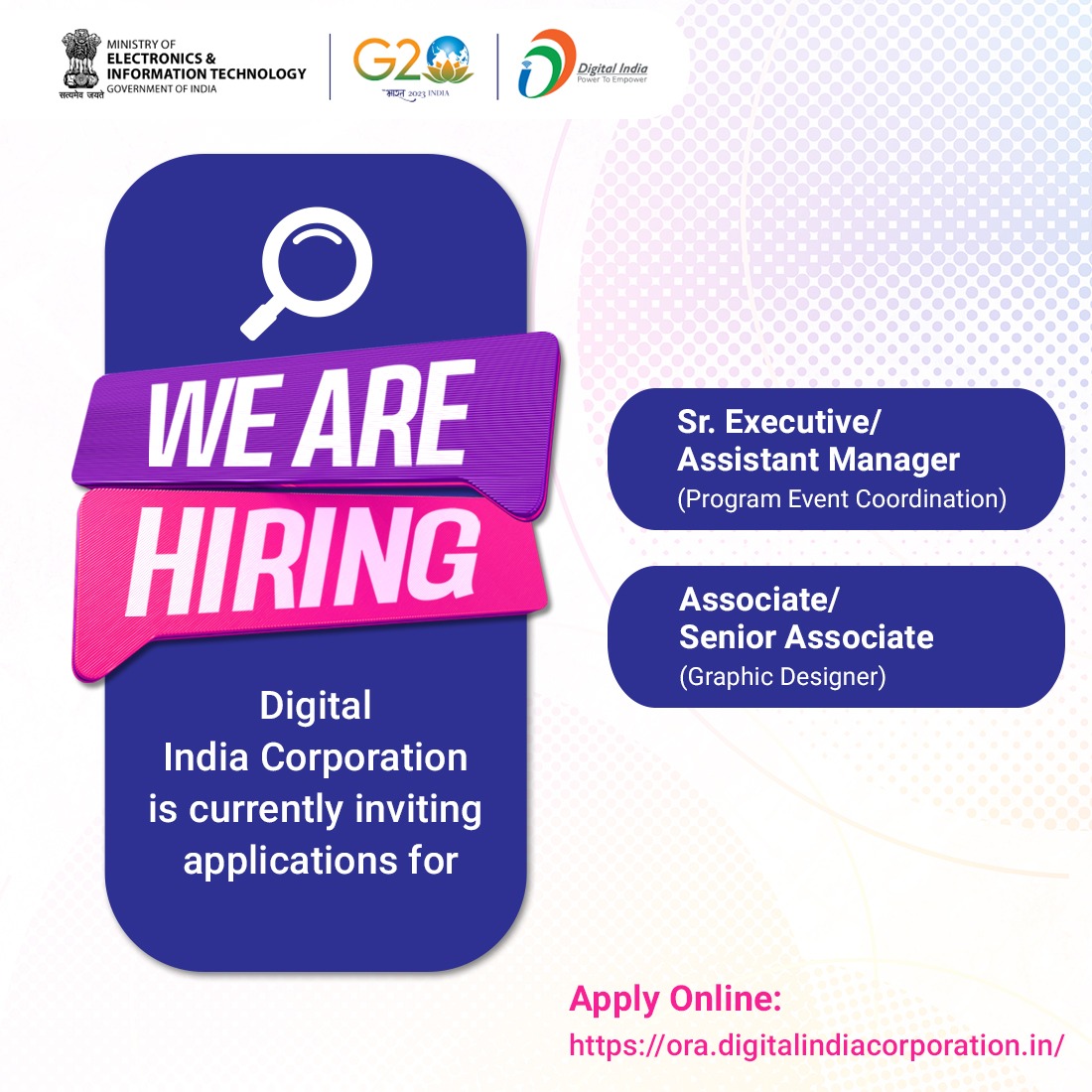 DigitalIndiaCrp's tweet photo. #VacancyCircular | @DigitalIndiaCrp is currently inviting applications for various #positions on Contract / Consolidated basis.
For further details, click here: https://t.co/6mJTeGNVtv
Apply Online: https://t.co/pAZ3xo3rlV https://t.co/wAXweQIpWz