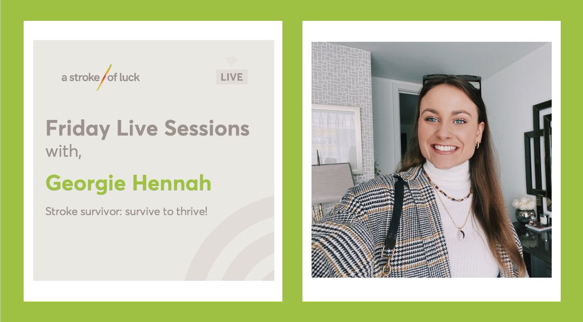 🎙FRIDAY LIVE SESSIONS!

Date: Friday 3 February 2023
Time: 18:30 GMT
Location: Instagram

Joining Craig on this week's Live is stroke survivor, Georgie Hennah.

Click the link below to join:

instagram.com/astrokeoflucku…