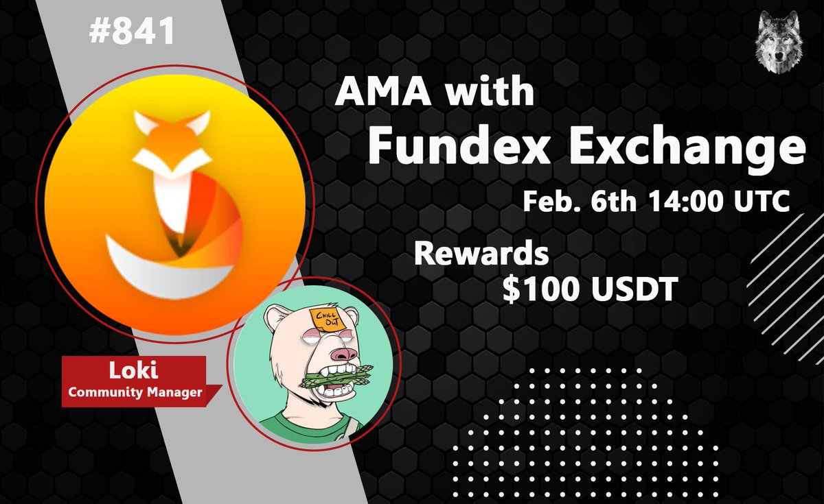 CryptoTiTans (⚫,⚪) (@cryptotitans1) on Twitter photo 🤍AMA Series With Fundex.exchange
🎁Prize: $100 USDT
📆Date: February 6th 14:00 UTC
🏨 Venue: t.me/CryptoTiTans0
Rules : t.me/CryptoTitansCH…
🖤 Follow
@Fundexexchange
&
<a href="/CryptoTitans1/">CryptoTiTans (⚫,⚪)</a>
2. Like Retweet & Comment Your Questions (3 Q Max) Tag 3 friends. 🤍AMA Series With Fundex.exchange
🎁Prize: $100 USDT
📆Date: February 6th 14:00 UTC
🏨 Venue: t.me/CryptoTiTans0
Rules : t.me/CryptoTitansCH…
🖤 Follow
@Fundexexchange
&
<a href="/CryptoTitans1/">CryptoTiTans (⚫,⚪)</a>
2. Like Retweet & Comment Your Questions (3 Q Max) Tag 3 friends.