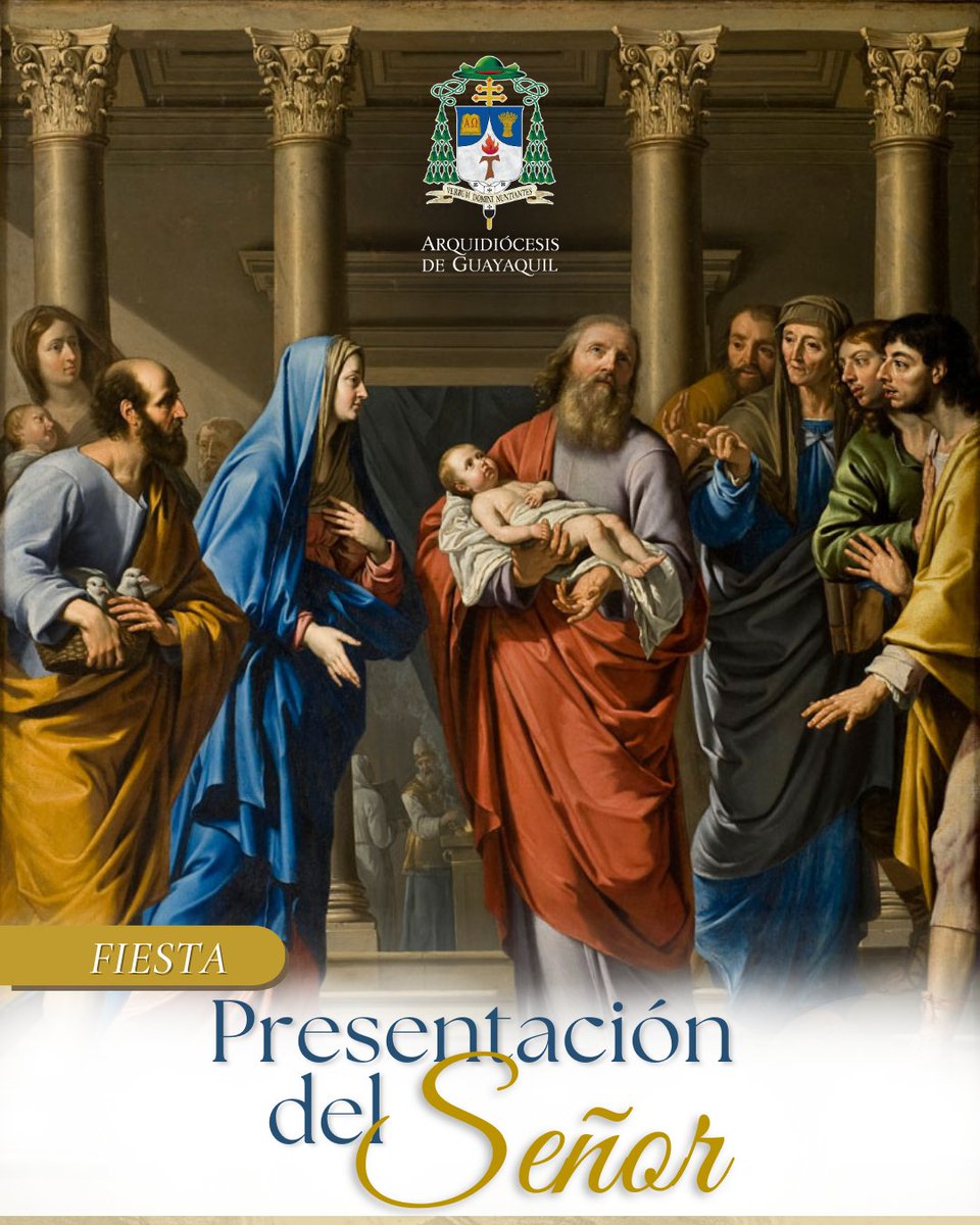 Hoy celebramos la fiesta de la #PresentaciónDelSeñor y la purificación de la #VirgenMaría en el templo de Jerusalén. Jesús es reconocido como el Mesías tan esperado que será #LuzDelMundo y un signo de "contradicción" para los pueblos.

#Candelaria #SoyCatólico #Guayaquil