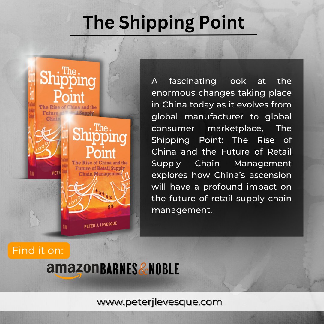Peterjlevesque's tweet photo. The Shipping Point: The Rise of China and the Future of Retail Supply Chain Management examines how China's rise will change retail supply chain management.

#strategyplanning #logistics #supplychain #globalmanufacturer #bookstoread #fascinating https://t.co/JKZK8CYIsj