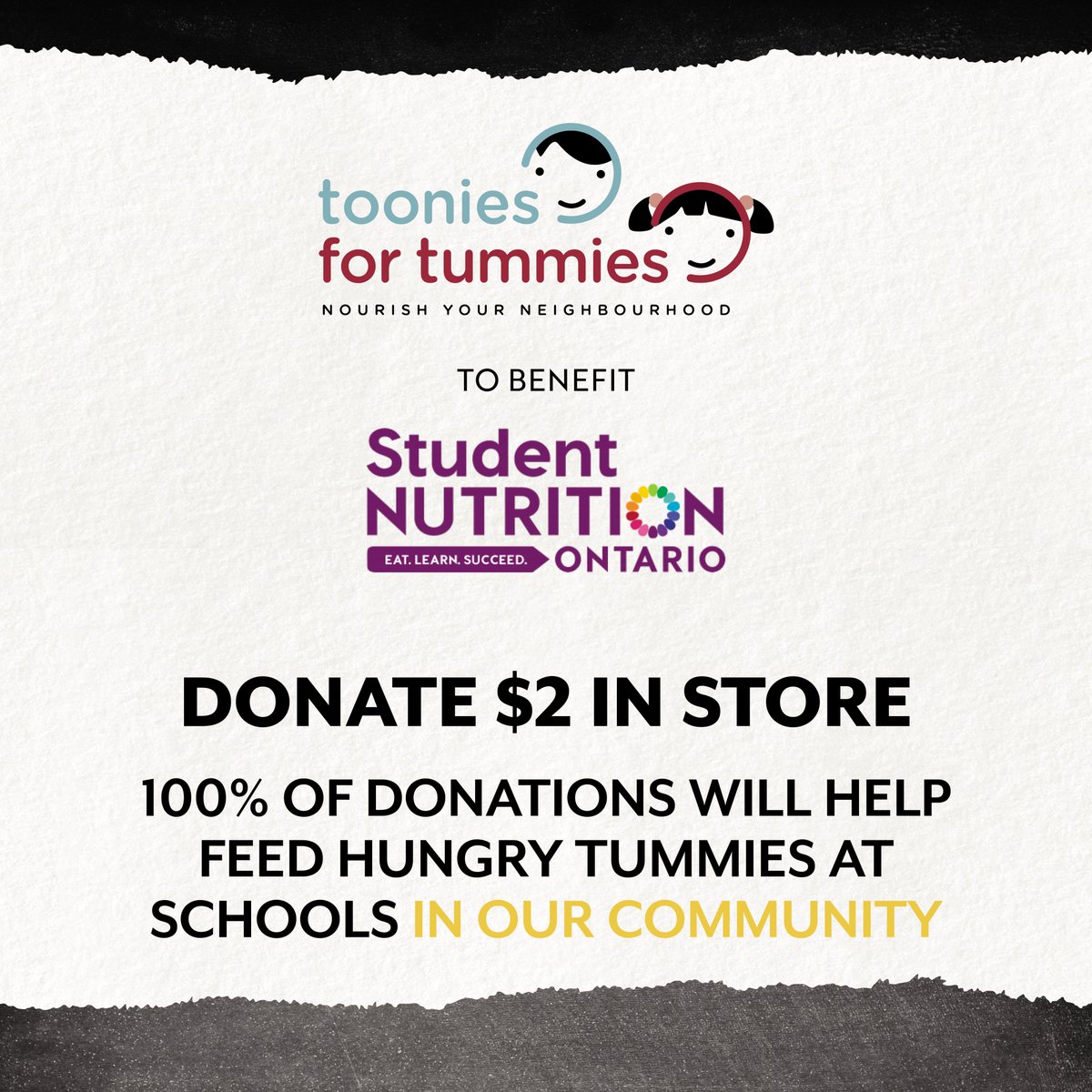 The <a href="/GroceryFndtn/">TheGroceryFoundation</a> annual #Toonies4Tummies kicks off today and runs till Feb. 15 at participating Food Basics and Metro Grocery stores.  All it takes is a Toonie!  All donations stay local.