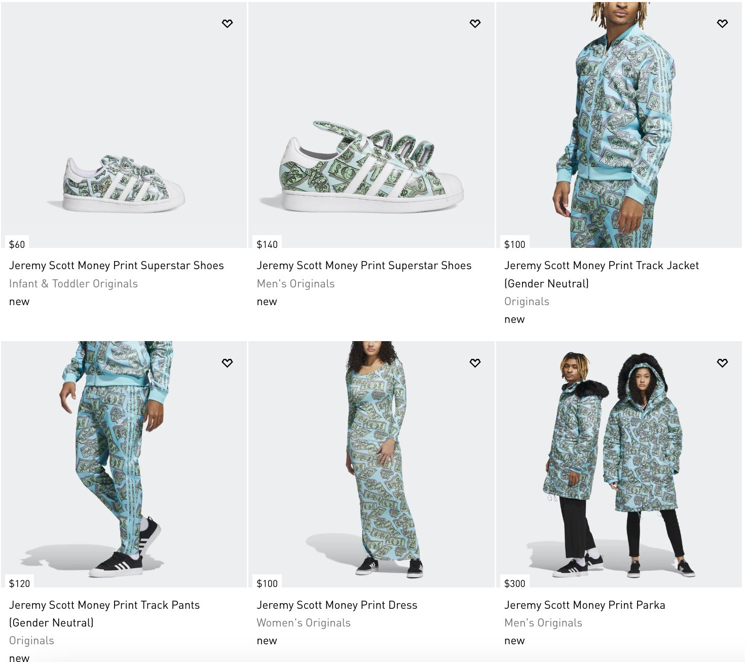 SNKR_TWITR on X: AD: NEW Jeremy Scott x adidas 'Money Print' Collection  dropped via adidas US Shop ->    / X