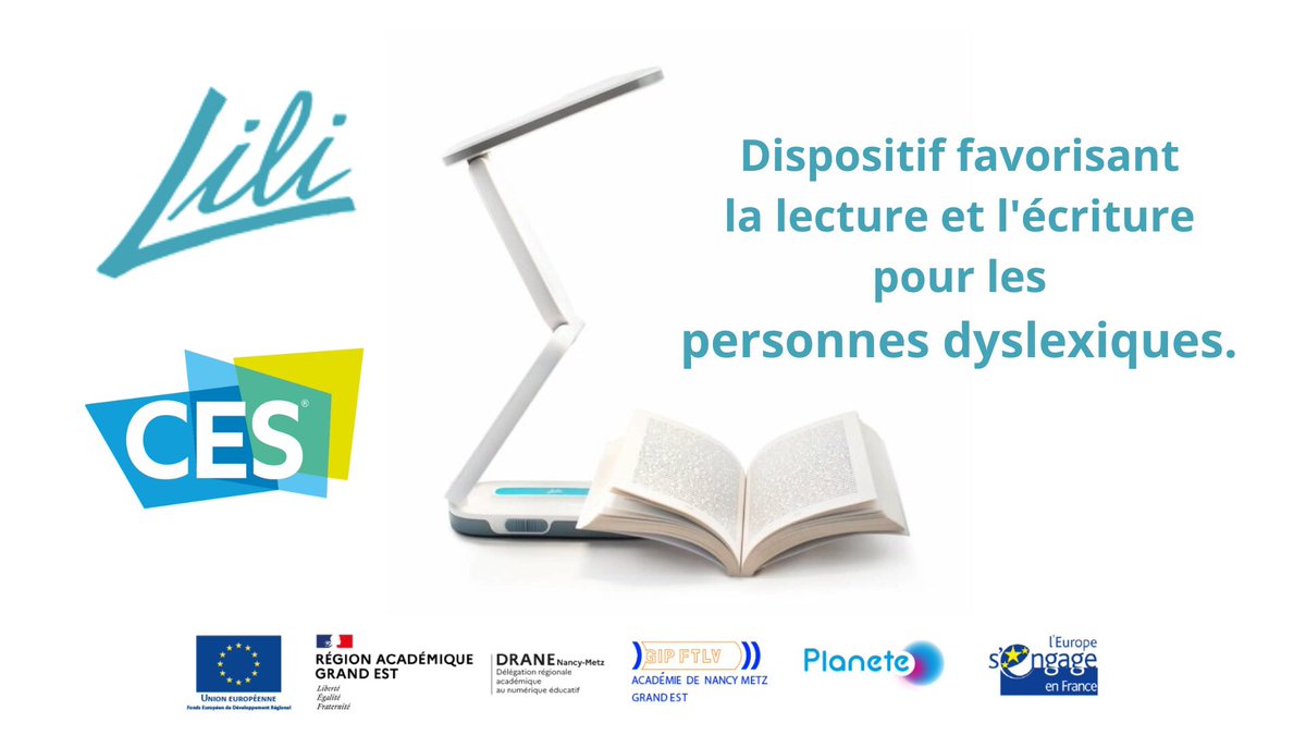 Retour sur le #CES2023 par la DRANE de l'<a href="/acnancymetz/">Académie de Nancy-Metz</a>, projet #PLANETE_FEDER ⤵️
Zoom sur #LiliForLife, qui facilite la #lecture &amp; l'écriture pour les élèves #dys, un dispositif en expérimentation dans l'académie.
#TND #EdTech #inclusion #EcoleInclusive

👉 bit.ly/Lililight