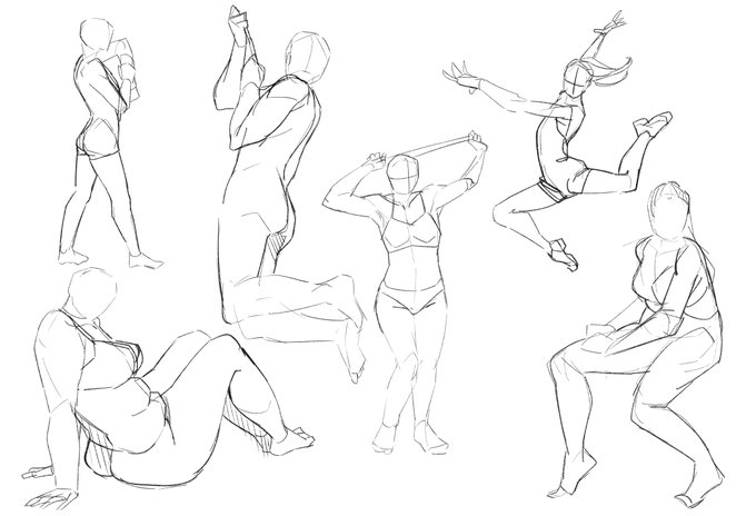 ポーズ模写練習
・もう少し胴を短くした方がいいかも
・もっとデフォルメしよう 