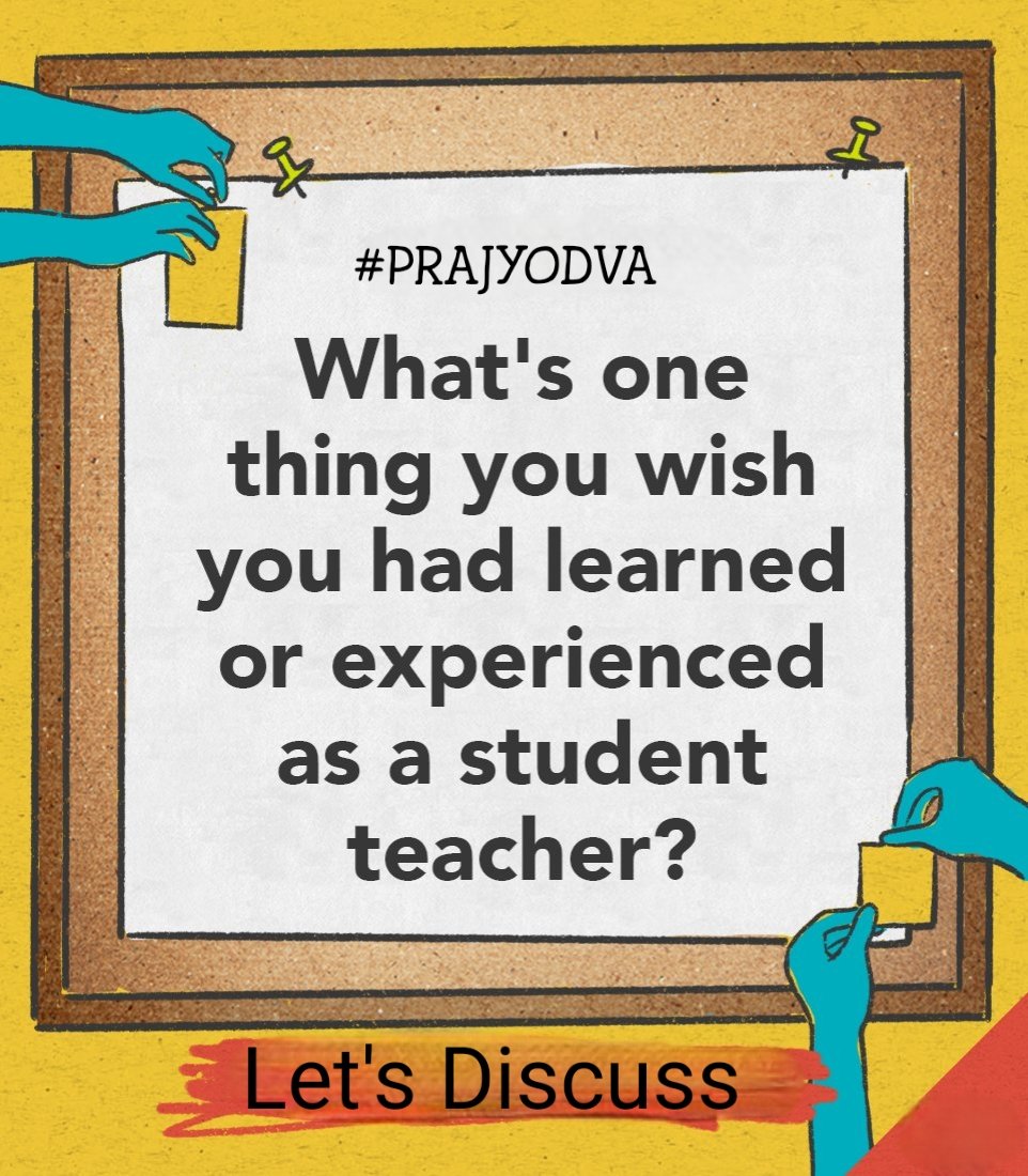 What's one thing you wish you had learned or experienced during your student teaching days?

Educator @_Prajyodva  is looking for advice on supporting a new student T – add your words of wisdom below! 👇

#InstantPD #Prajyodva