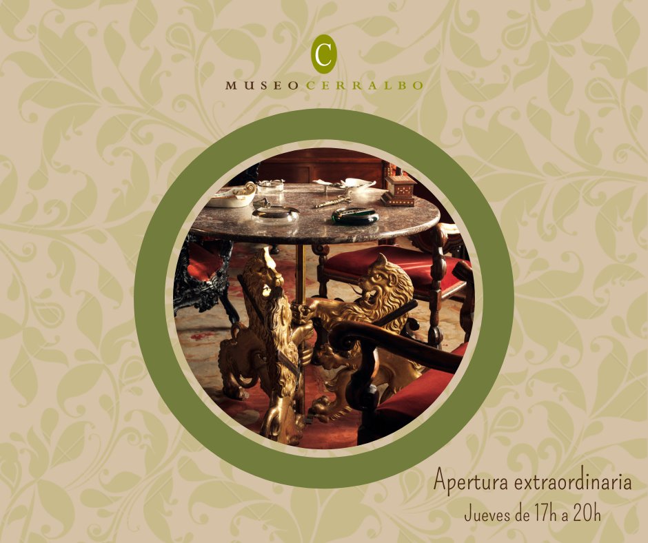 MuseoCerralbo's tweet image. ¡Otro jueves! Así que hoy por la tarde tenemos
#aperturaextraordinaria y #entradagratuita🤭
Podéis acceder al museo desde las 17h hasta las 20 h. El último acceso a las 19 horas ¿A qué esperáis😉? 
@culturagob @MuseosEstatales