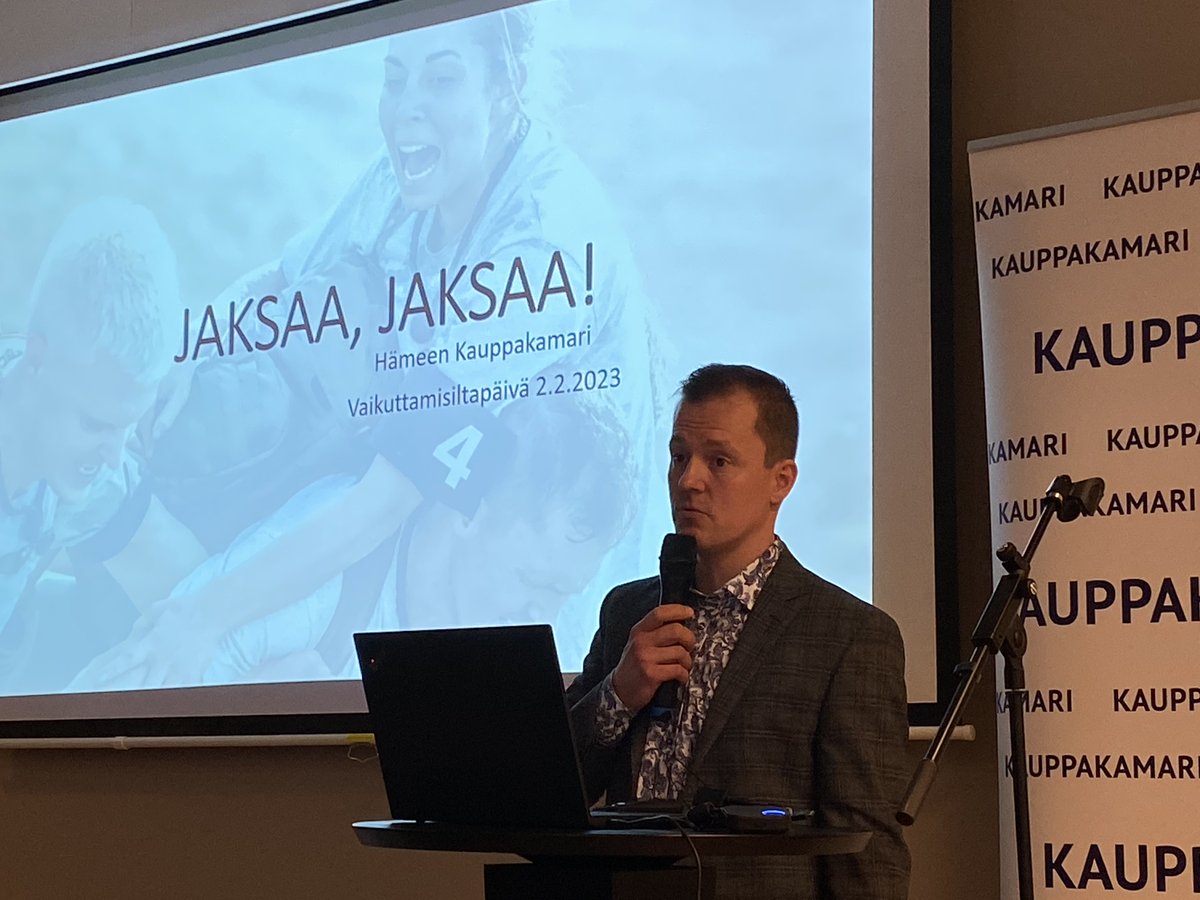 K2HAM_'s tweet photo. Jaksaa, jaksaa olympiavoittaja Sami Jauhojärvi @SJauhojarvi pitää herättävän puheenvuoron #kauppakamari https://t.co/cyqYclalZt