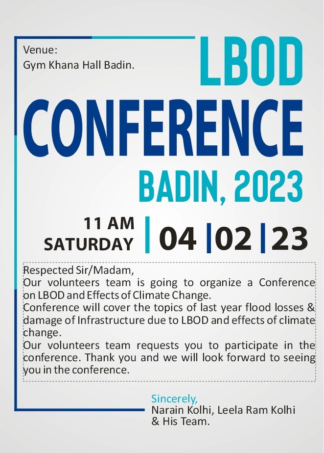 LBOD Conference Badin 4/2/23 
We are also waiting for you along with Comrade <a href="/KolhiLeelaRam/">Leela Ram Kolhi</a>