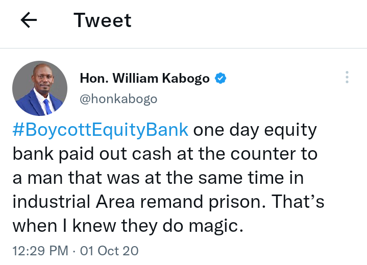 Kimuzi_'s tweet photo. Adi Kabogo Mwenye alisema boycott Equity bank bana https://t.co/PIo2lg0oCa