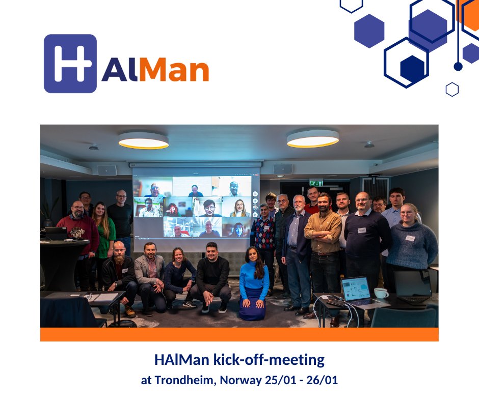 halman_project's tweet image. The EU co-funded project HAlMan has successfully started with the 2-day Kick-off-meeting in Trondheim, Norway. It was an excellent opportunity for the consortium to meet and discuss the project details to ensure a smooth implementation and effective collaboration.