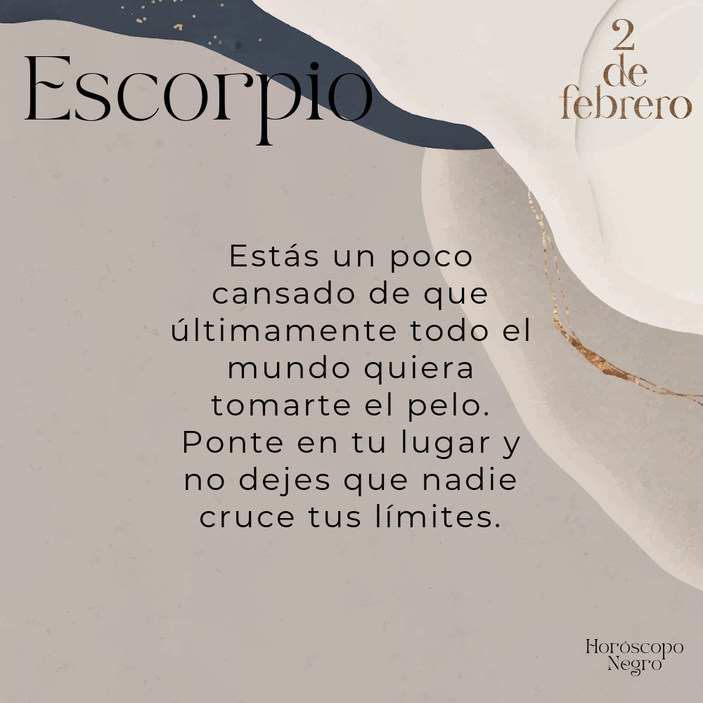 escorpio_hn's tweet photo. El horóscopo diario del 2 de febrero para Escorpio 🔮♏ #horoscoponegro #horoscopodiario https://t.co/W6jFo8XAKg