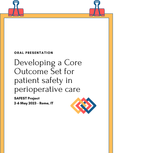 📣Our team will present the results of “Developing a Core Outcome Set for patient safety in perioperative care” at the @wcph_official!

Join us in Rome!

Learn more about:
➡️ #WCPH2023 here: wcph.org
➡️ Our #CoreOutcomeSet here: safestsurgery.eu/news/safest-be…