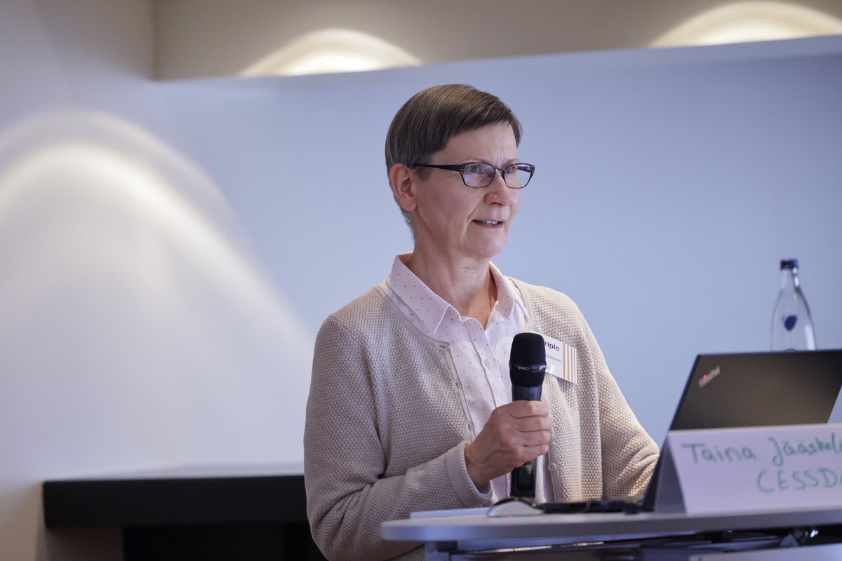 TripleEU's tweet photo. Let’s discuss possibilities for #multilingual #data catalogues and exchange information on useful tools in Taina Jääskeläinen's workshop: 
@CESSDA_Data Catalogue - What can be done at the catalogue end and what needs harmonized metadata?
#TRIPLE2023 #SearchInterface #Metadata https://t.co/k9Om4Hz5UM