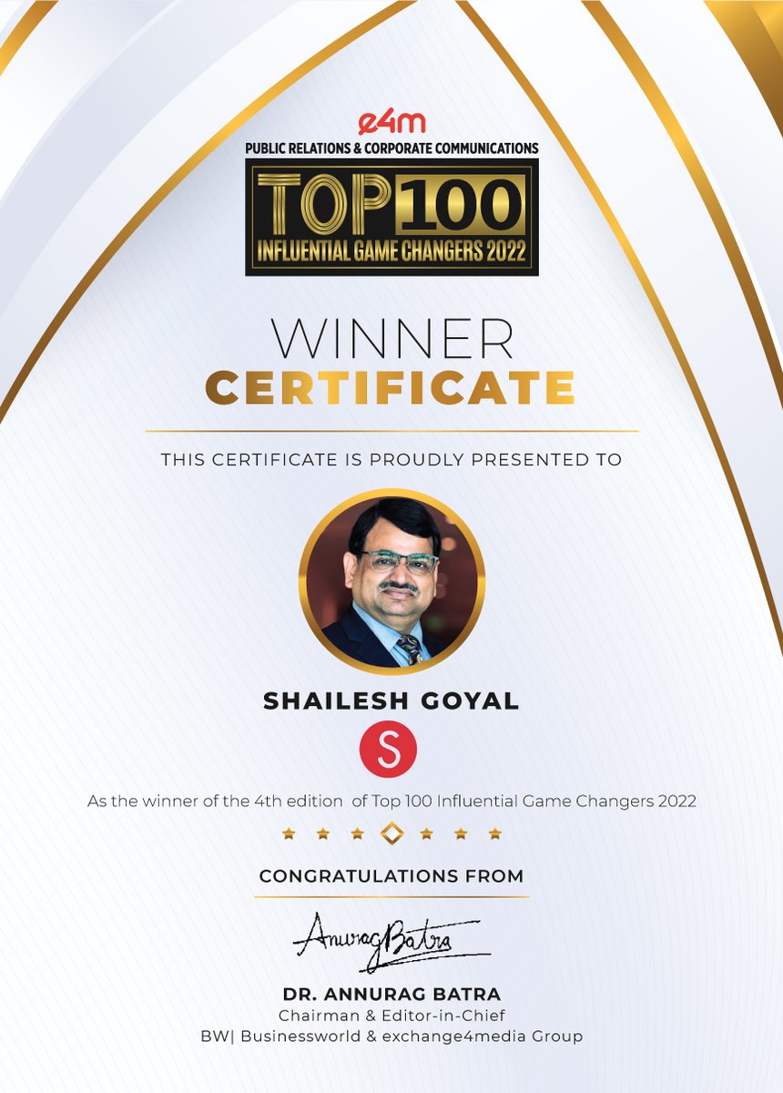 e4mevents's tweet photo. Heartiest Congratulations to @ShaileshGoyal from @simulationspr for being part of Top 100 Influential Game Changers List 2022.
@anuragbatrayo | @nawalahuja | @karanbhatias
#e4mprTop100 #e4mprlist #e4mPRCorpComm #list #PR #CorpComm https://t.co/IzXGHjcKCC