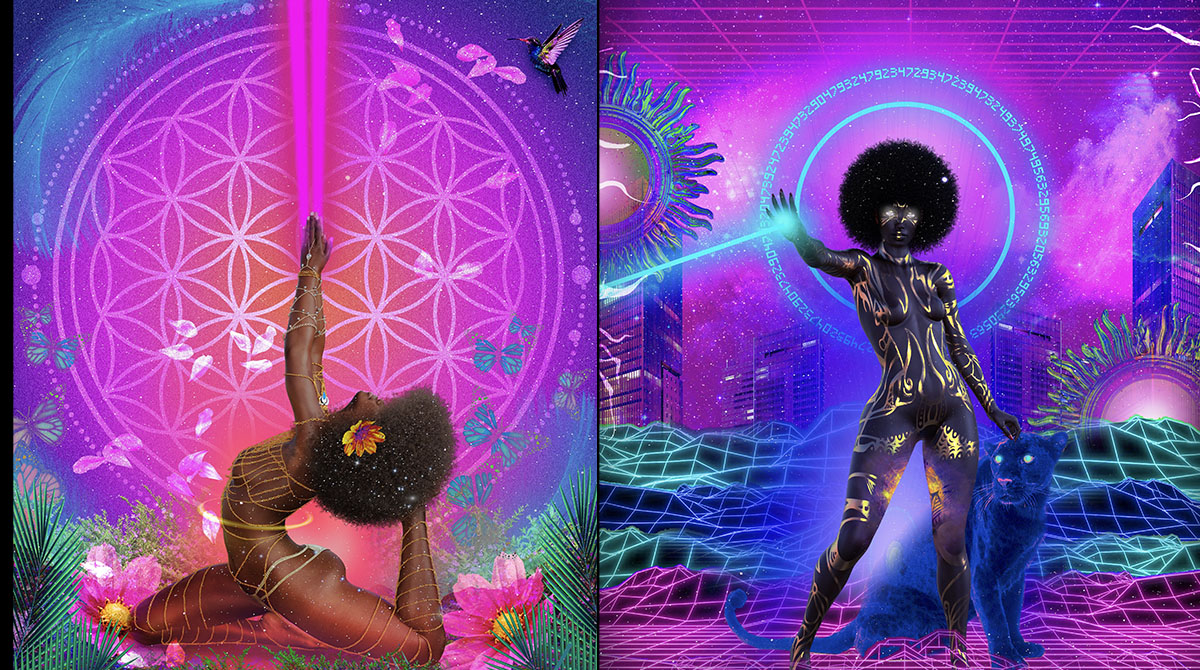 .<a href="/creativepowerr/">Creativepowerr</a>'s art celebrates her African roots with a touch of fantasy and futurism. 

Meet the wonder behind the artwork 
vero.co/vero/5Cr5-Gfgg… 

#digitalart