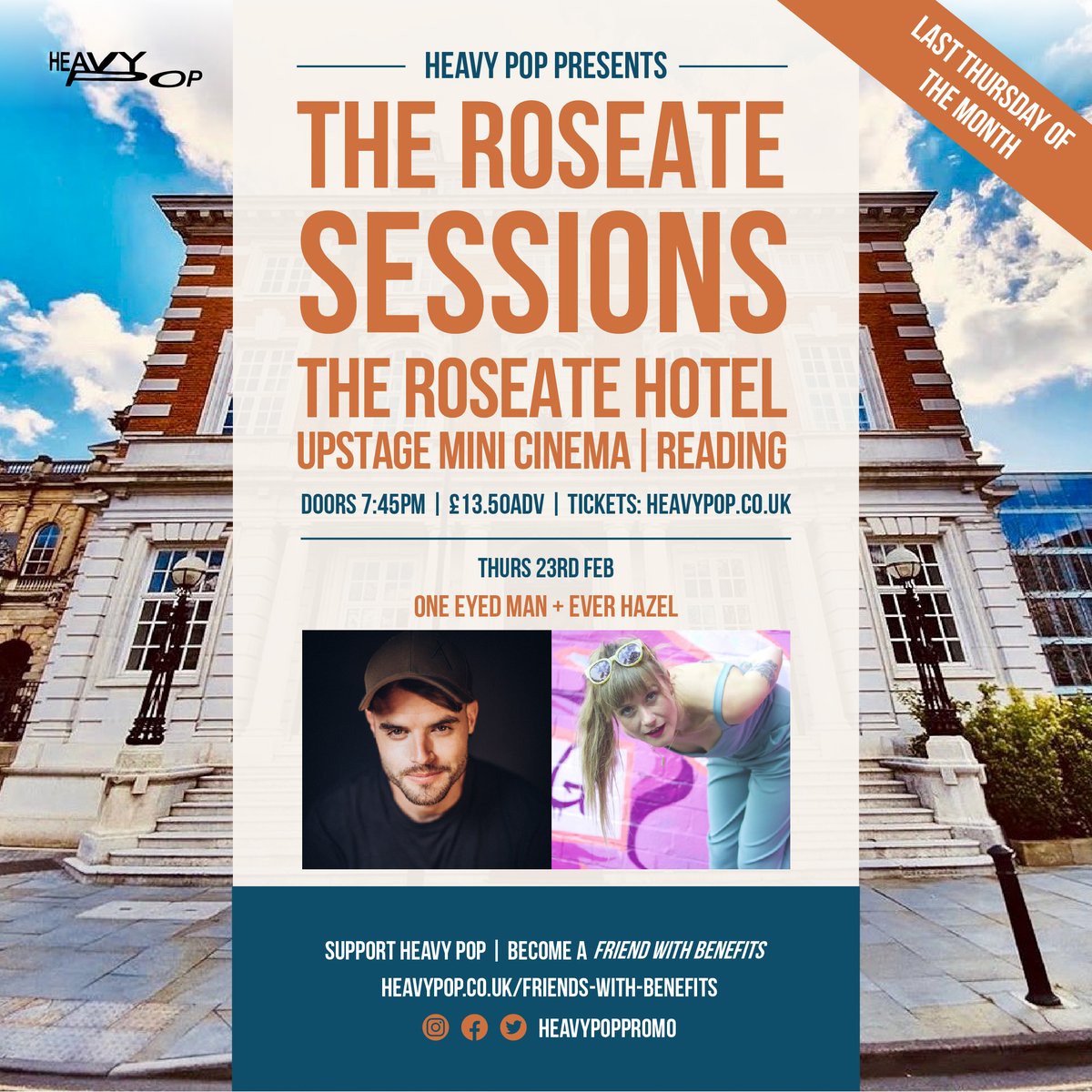 ⚡️ Three Weeks Until Our Hotel Return! ⚡️

In February, we are joined by OneEyedMan and the live return of <a href="/EverHazell/">Ever Hazel</a>.

Thurs 23rd Feb | <a href="/RoseateReading/">The Roseate Reading</a> #rdguk - Upstage Mini

🎟 <a href="/Gigantic/">Gigantic Tickets</a> Tickets: bit.ly/3XZxDDQ