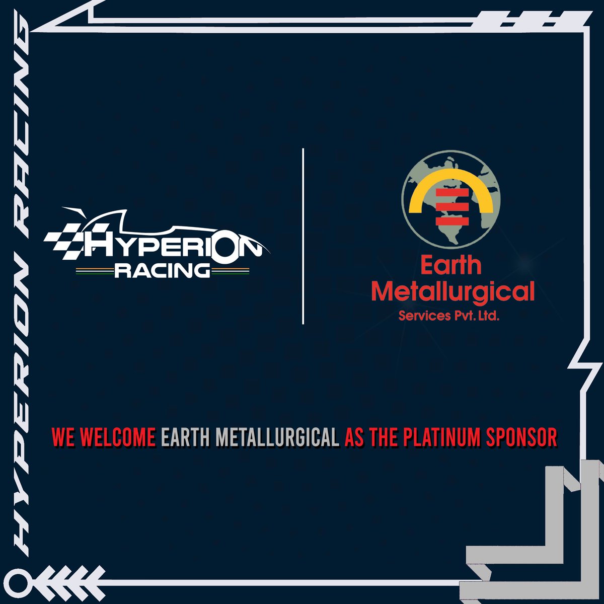 thyperions's tweet image. We thank Earth Metallurgical for being our platinum sponsor. We are grateful to them for helping us with the material testing of our car. Their service has proven to be of great benefit for us and we cannot thank them enough for this!