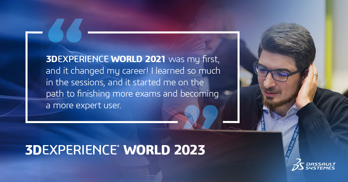 Don’t just take it from us - 3DEXPERIENCE World is a game-changer! Join us in Nashville on February 12-15th and see where it can take your career! #3DXW23 Register now: go.3ds.com/b3p