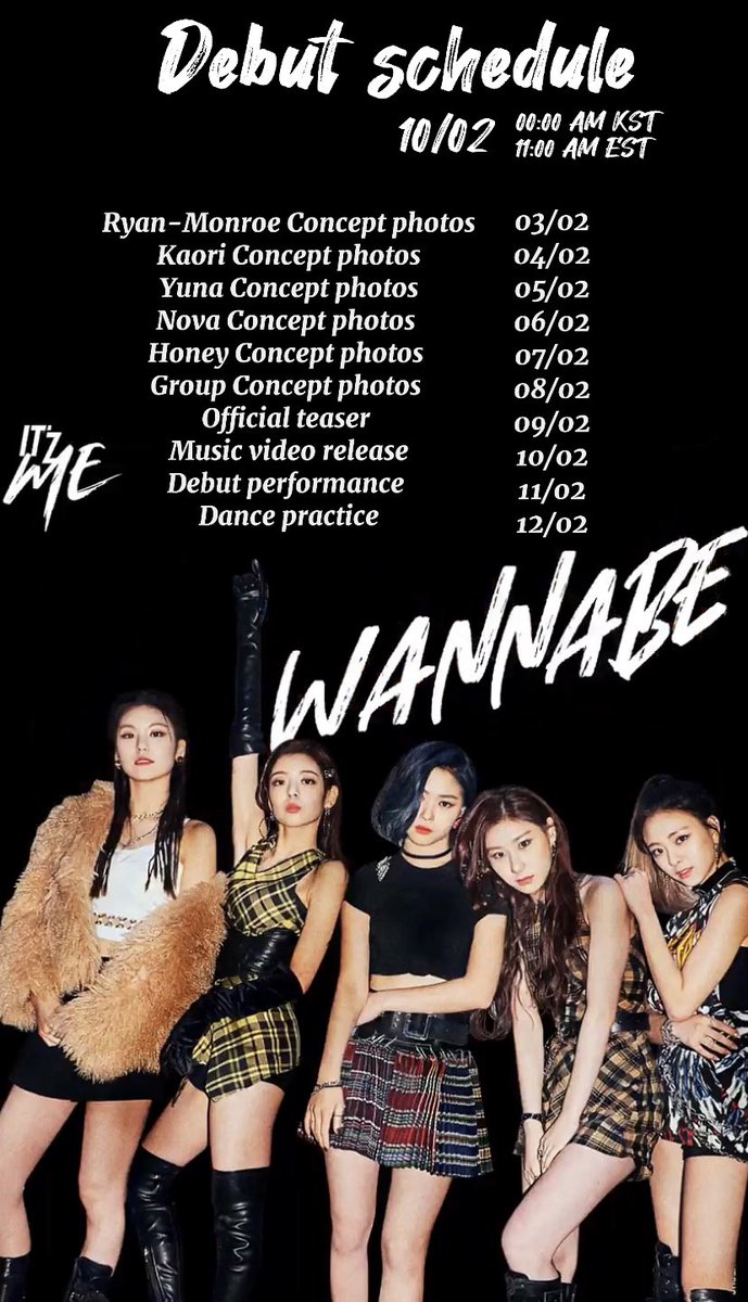 midnightent12's tweet photo. ᅠ
ᅠ
                               HOT DEBUT !

                                        Itzy
                                 “Wannabe”
                                  Out 10/02
ᅠ
ᅠ https://t.co/dofx7Yh89O