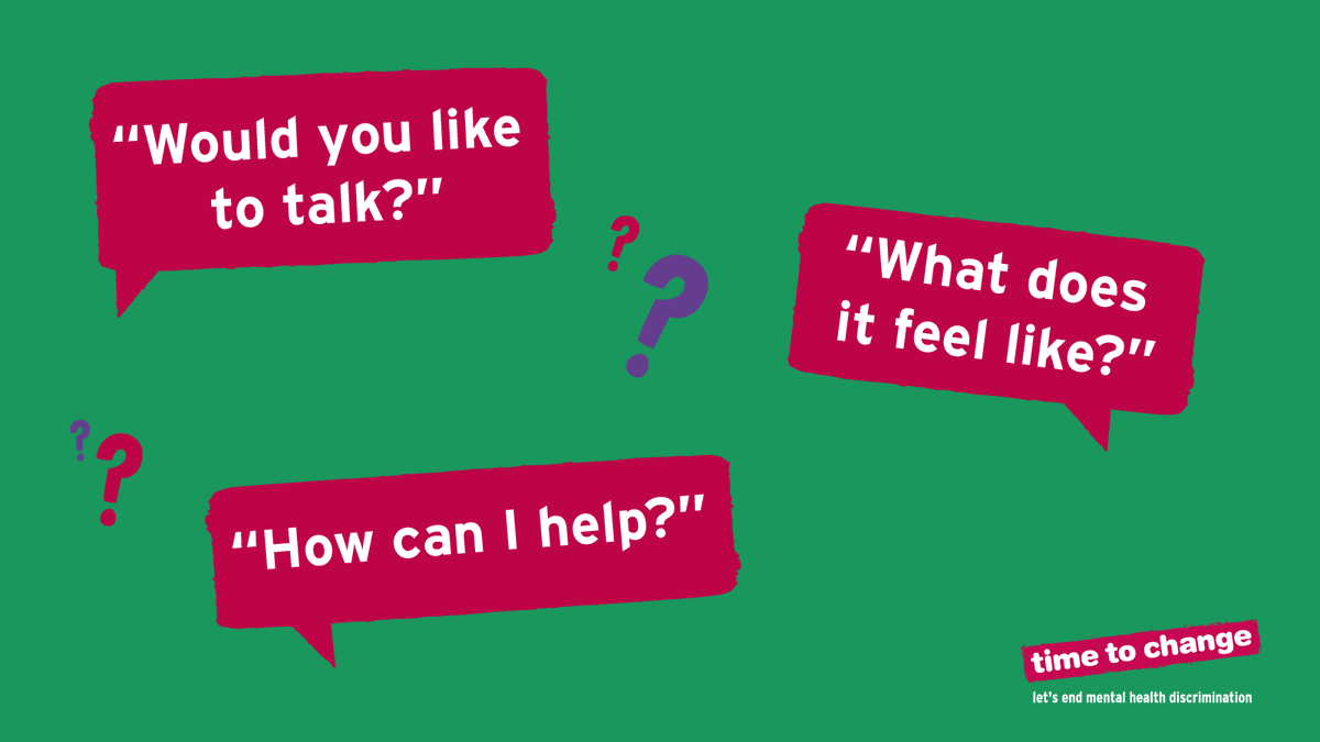 💬 It can be difficult to know what to say when someone opens up about their mental health. But you don't need to have all the answers.

Asking open questions lets them share as much as they're comfortable with.

#TimeToTalk