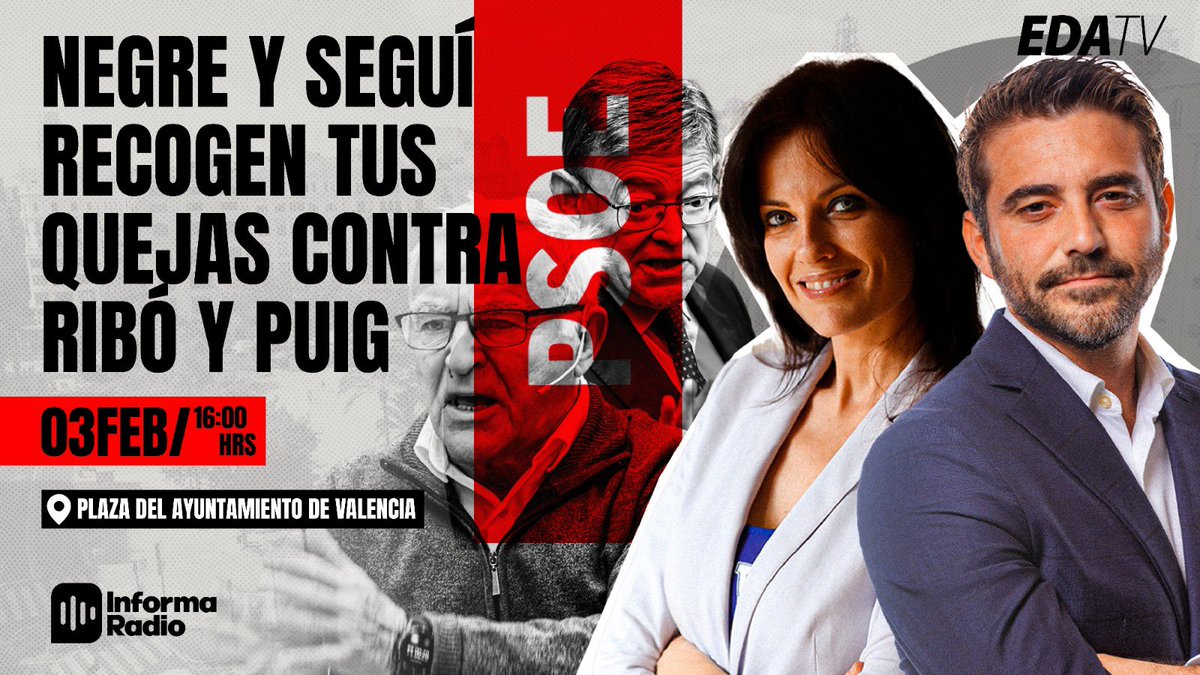 Demasiados correos con las quejas de los valencianos hartos de separatistas, trincones, e ineptos en su tierra. Mañana, desde las 16, os esperamos <a href="/javiernegre10/">Javier Negre</a> y yo con el micro y la cámara de <a href="/Edatv_News/">EDATV.News</a> en la plaza del Ayto de Valencia.