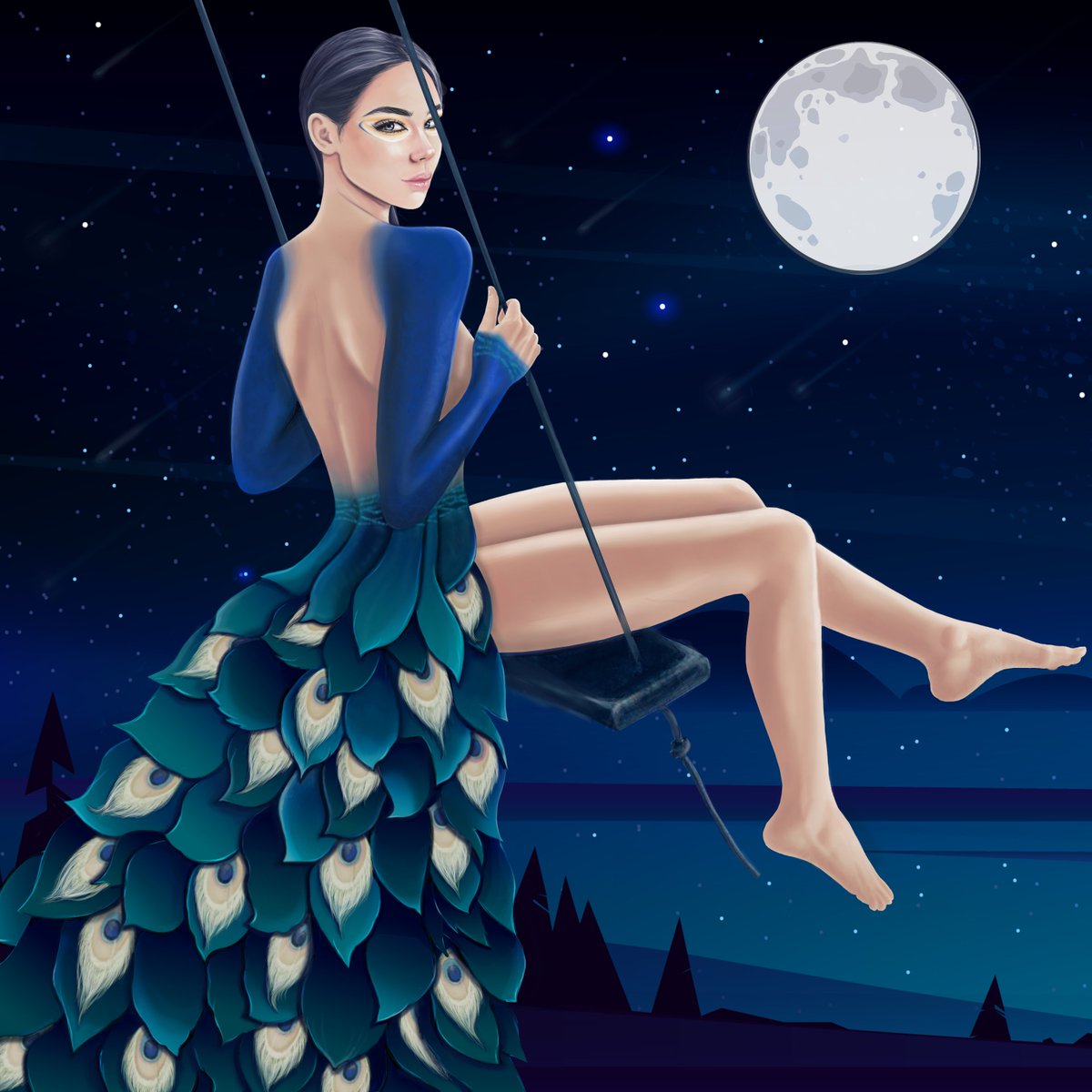 martarbal's tweet photo. "FLY"

New "Wild shadows",
She is the most delicate of shadows.
She dreamed of flying to the moon, the colors of her feathers illuminating the starry sky.

Soon listing https://t.co/akFHLJzet6