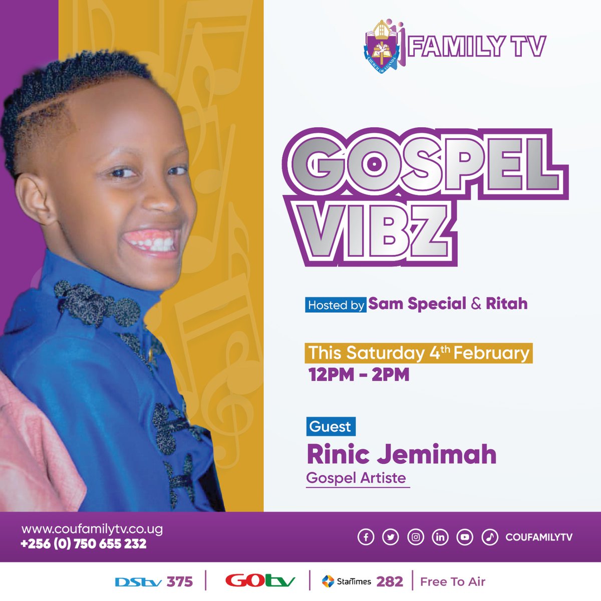 ArrowRecords's tweet photo. Staying up to date with the Gospel Music @coufamilytv: 'This Saturday  12-2:00 PM, @RinicJemimah will bring to you the best of her music journey in the Gospel industry on #GospelVibzShow with your hosts @Samspeciall &amp; R… https://t.co/tigpfRGkXb, see more https://t.co/e26yjVZEaS