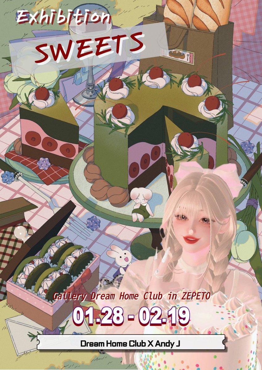 드림홈클럽X앤디제이 
콜라보 전시 'SWEETS' 인증 이벤트!
web.zepeto.me/ko/detail/tW73…
에 방문하셔서 마음에 드는 그림 앞에서 셀카 찍어오기! 

@dream_home_nft @Dream00pj <a href="/andy8jay/">𝐀𝐧𝐝𝐲𝐉𝐚𝐲🍰</a> 
▶️태그와 함께 트위터에 올려주시면 무공돈까스 2만원 식사권 3분  
▶️드림홈클럽 라이트를 2분께 드립니다💕
계속