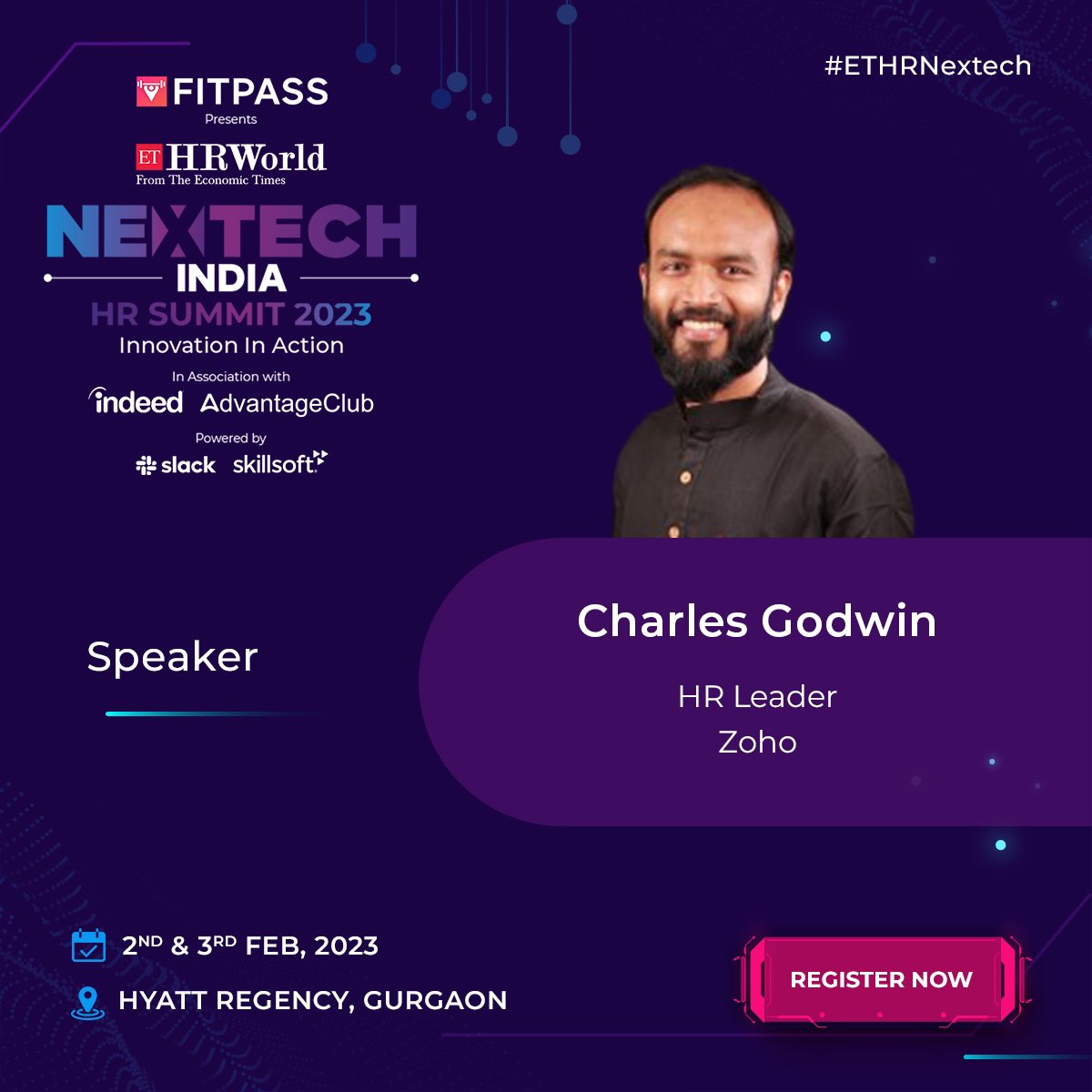 Happy to participate in NEXTECH India HR Summit 2023 by @ETHRWorld @TheEconomicTimes 

#HR #HRSummit #HRCommunity 
#HumanRelations #HandleWithCare 
#PeopleFirst #TechHR 
#Zoho #ZohoPeople #ETHRWorld #TheEconomicTimes #ETHRNextech 
#Gurgaon 

@FITPASS @Indeed @AdvantageClub