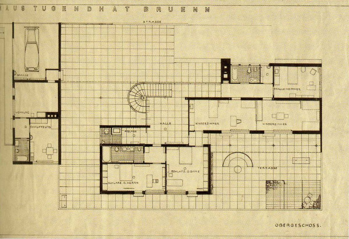 gomezdetejada's tweet image. Planos originales de la Villa Tugendhat, Brno, República Checa. Mies van der Rohe, 1928-30.