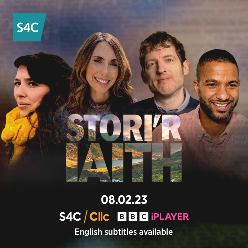 S4C's tweet photo. Stori'r iaith? Wel... 'na chi bwnc mawr.
Exploring the Welsh language, Wales and over 1,500 years of history.

▶️ Cyfres newydd | New series
🗓 08.02.23 https://t.co/Tm4zNICLrN