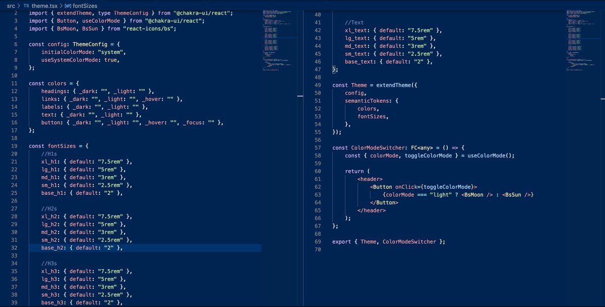 Daniel__Vickers's tweet photo. Having fun delving into @chakra_ui and building out a configurable preset file for styling an entire @reactjs #typescript site built out on @vite_js, cant wait to get it fully implemented and move on to building out the  components to put some more practice into state &amp; context! https://t.co/klobdzoK5N