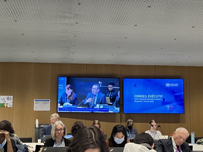 WHPCA ED Stephen Connor @WHO Executive Board Meeting in Geneva this week. #HealthForAll @DrTedros speaking about health emergencies #UHC2030 #EB152 @whpca will be doing interventions during the meeting
