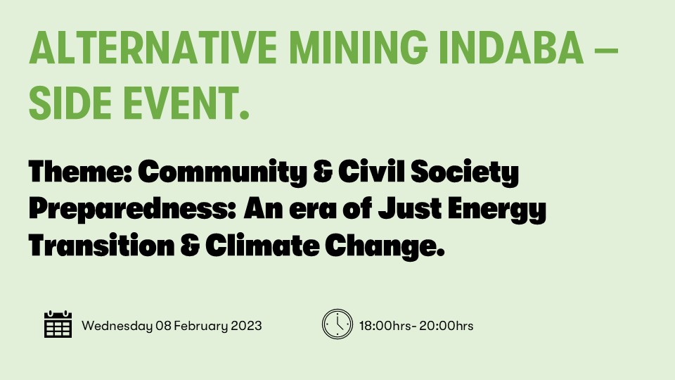 DiakoniaAfrica's tweet photo. Join us on 8th Feb at the Diakonia side event during the Alternative Mining Indaba! 
Explore the intersections of human rights, energy transition, and mineral resource governance. Hear from experts and engage in meaningful discussions on creating a just energy future.#JustEnergy https://t.co/64hpLZfKXY