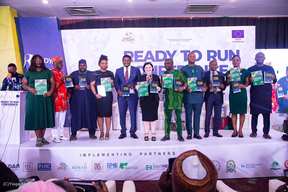 YIAGA's tweet photo. Yesterday, at the #ReadyToRunNG conference for young candidates running for elective offices in Nigeria, the @EUinNigeria Ambassador,  @SamuelaIsopiEU led the official lunch of the report on  Youth candidacy in the 2023 elections.

#EU4DemocracyNG 
#NigeriaDecides2023 https://t.co/UtawiggMiS