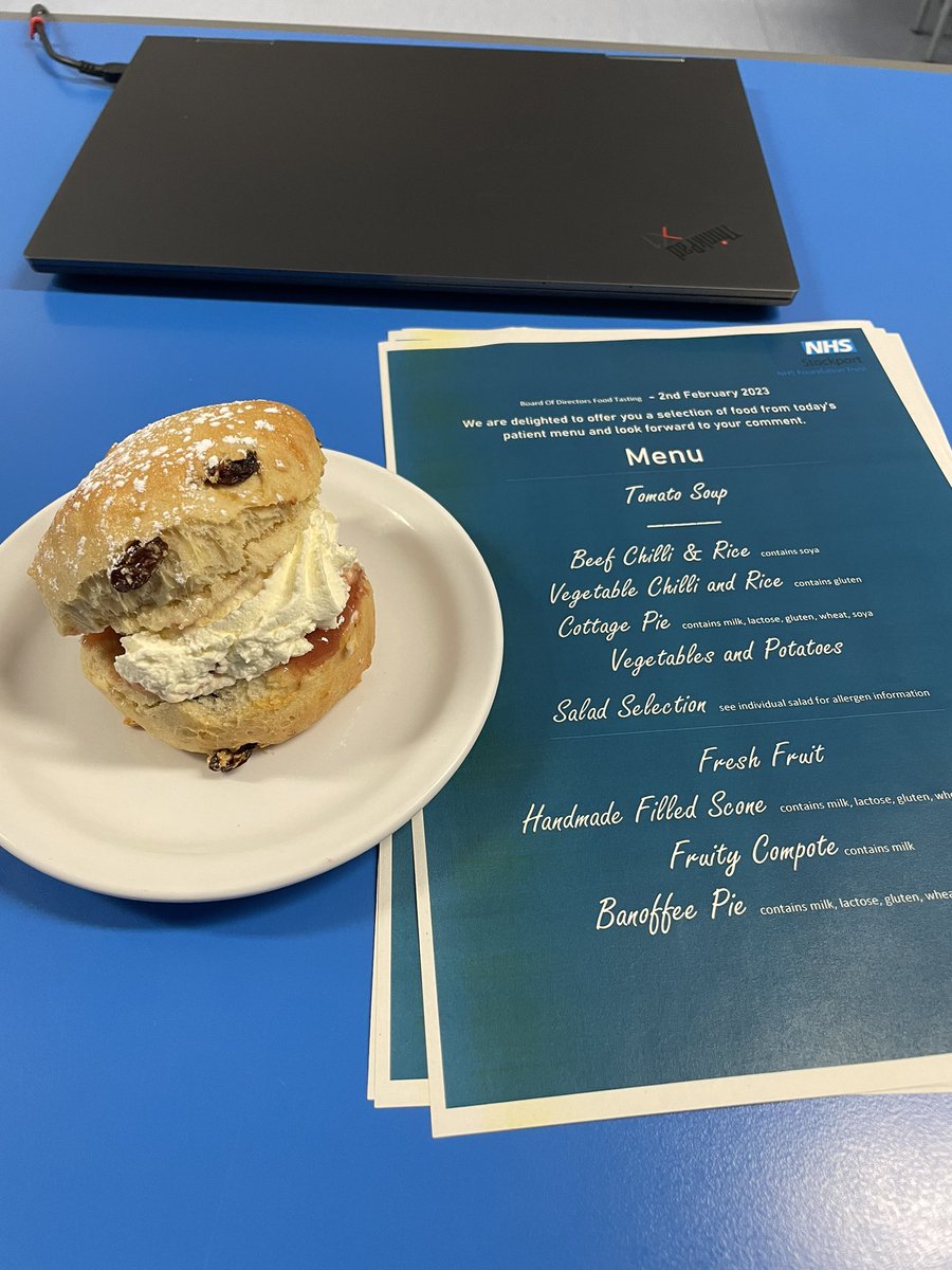 At our Board meeting today, lunch was provided by our award winning @estates_nhs catering team - we were offered what our patients were eating this lunch time and it was delicious - award winning indeed