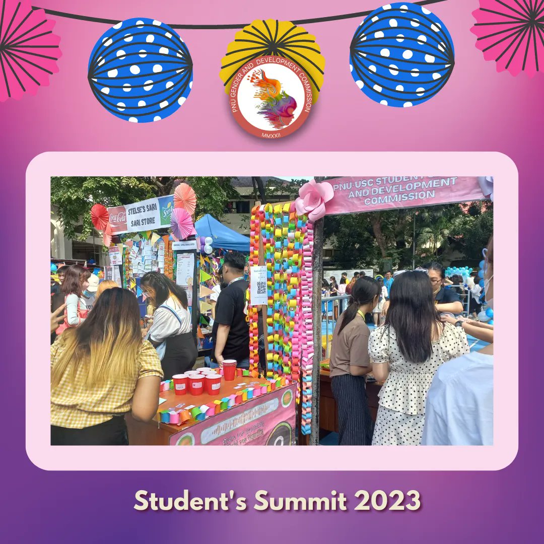 pnugadcomm's tweet photo. LOOK | SGDC successfully launched its booth at the Student Summit 2023 

The PNU Student Gender and Development Commission is one with the whole PNU Community as we celebrate the week-long University Fair. Our advocacy was given a wider platform to promote our causes as the https://t.co/ekqTFNvGp0