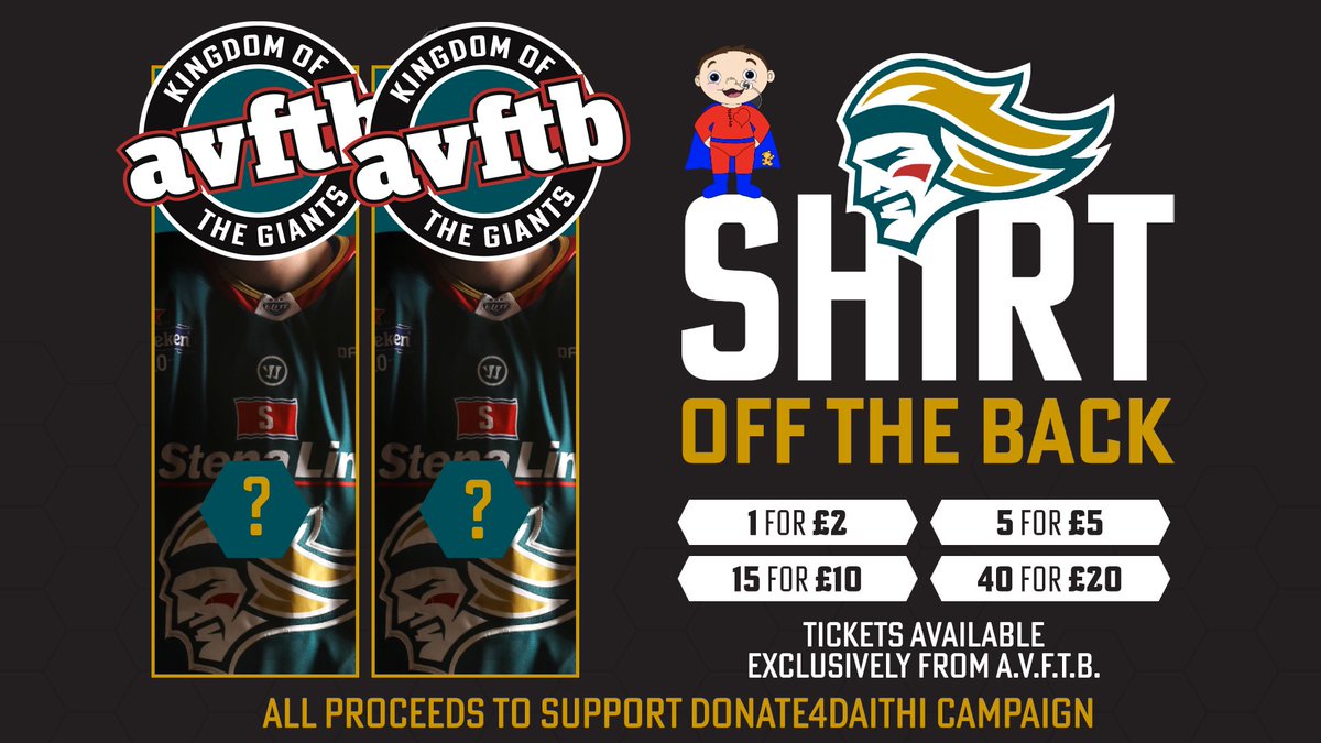 📢 EXCLUSIVE AVFTB CAMPAIGN 📢

Win &amp; choose your favourite players game worn jersey! 

Help support Daithis campaign (its expensive) all proceeds to D4D funds

PayPal (friends &amp; fam) podcast@kingdomofthegiants.com

Ticket prices as per game night cost! 

Please Retweet!!