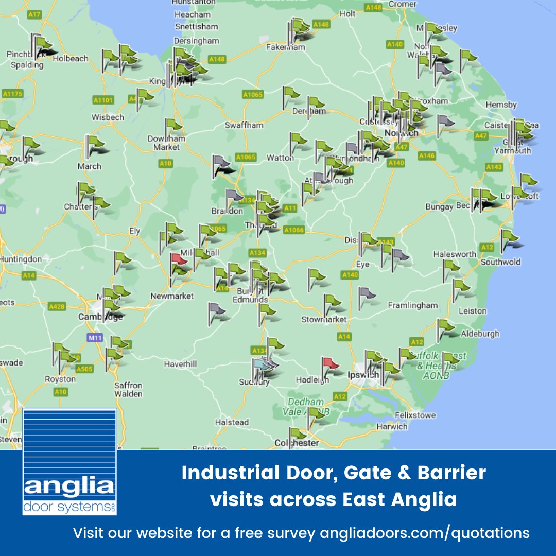 A busy month to start off 2023 for our team! 🧰

We've been all over the region providing customers with install, repair and maintenance callouts &amp; surveys 

Get a free survey for your business here: angliadoors.com/quotations/

#industrialdoors #automaticdoors #commercialdoors