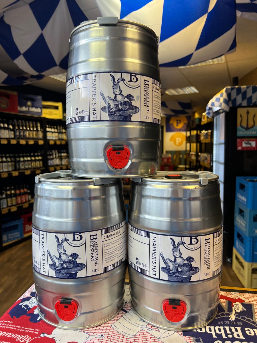 🚨 <a href="/BrimstageBeer/">Brimstage Brewery</a> Trappers Hat 5L Mini Kegs are back in. Super fresh, unfiltered Trappers...phwoaar. Holding just under 9 pints they are perfect for a weekend of sport. Looking at you Six Nations fans!

All those who have pre-ordered have been contacted!

Open 'till 6pm. Prost!