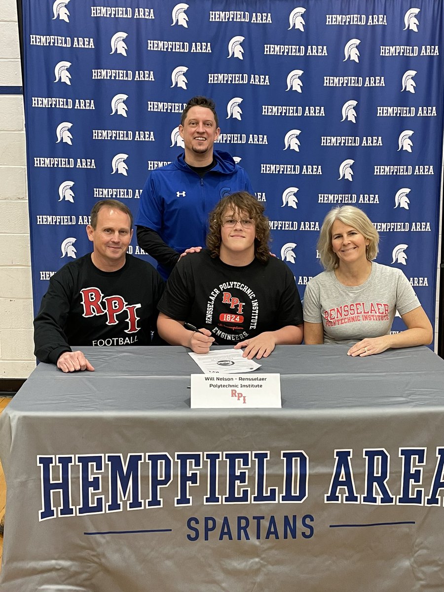 hasd_athletics's tweet photo. Congratulations to Hempfield Area student-athletes Anthony Vallano (Carnegie Mellon), Eli Binakonsky (Mercyhurst), Tyson Gregory (Mt. Union), and Will Nelson (Rensselaer Polytechnic Institute) for signing Letters of Intent to continue their academic &amp; football careers in college! https://t.co/ZRKRDLZ3Gn